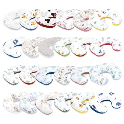 Bild av liten amningskudde Minky 130 cm Kompakt Nursing Breastfeeding Pillow för resor Sömn Slumpmässig VARIANT