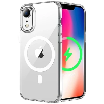 Bild av fodral för iPhone XR, 15,2 cm/6,1 tum, kompatibel med MagSafe, reptålig, halkskyddad skyddsram, klassisk transparent stil