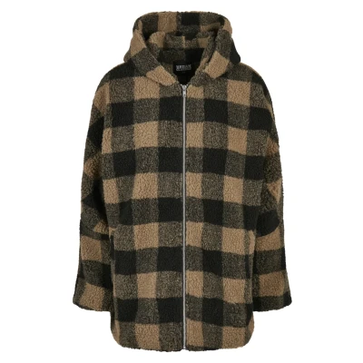 Bild av Urban Classics Check Sherpa Vinterkappa /rock, Storlek: 4XL, Softtaupe/black