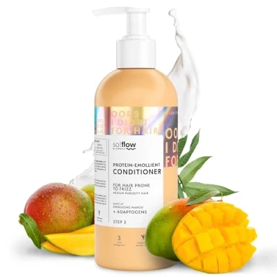 Bild av So!Flow Näring &amp; Slät Conditioner Formulerad med Hydrolyserade Proteiner Aloe Vera Perfekt för Hår Medium Porositet Benägen till Frizz Din Väg Silkeslenare
