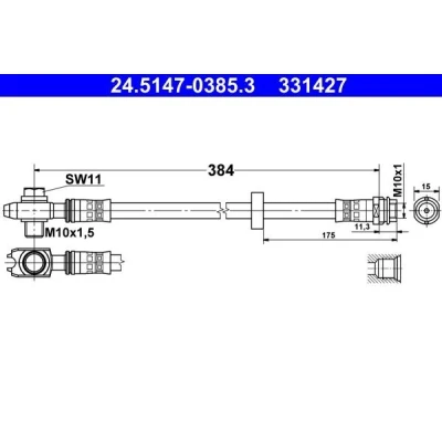 Bild av Bromsslang, Framaxel, seat,vw, 3A0 611 701, 6N0 701 A, B,