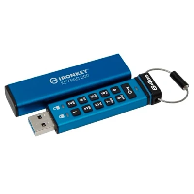 Bild av Kingston IronKey Keypad 200 USB Type A hårdvarukryptering FIPS 140 3 nivå (väntande) med XTS AES 256 bitars IKKP200/64GB