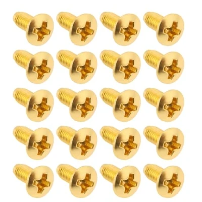 Bild av eMagTech 20 st strömbrytarskruvar för elgitarr, 3 mm gänga 3/5 vägs väljaromkopplare, kompatibel med Stratocaster Telecaster, guld