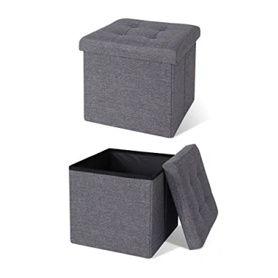Bild av dibea Sittpall vikbar max 300 kg linne, 38 x cm grå