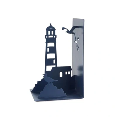 Bild av Balvi Fermalibri Lighthouse Klassisk blå färg Utsikt över kusten: Fyr och måsar Metall