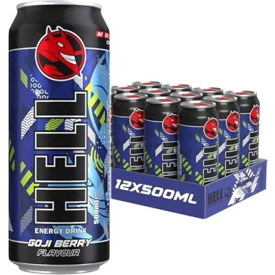 Bild av HELL Energy Drink +20% More Caffeine Vitamins B2, B3, B6, B12, C &amp; D No Preservatives Environmentally Friendly Packaging 12 x 500 ml Compatible with