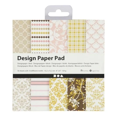 Bild av Creativ Company Design Paper Block Green/Pink 50 Sheets
