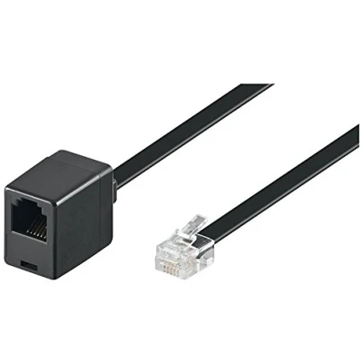 Bild av Goobay 68264 modulär förlängningskabel platt 6 m/RJ12 kontakt till RJ12 hona/telefonkabel m förlängning/CCA kabel västerländsk telefonanslutning meter