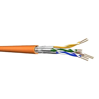 Bild av Draka Cat 7 nätverkskabel UC900 HS23 S/FTP PiMF, 100 m ring, skärmad installationskabel, högkvalitativ avskärmning, orange, Cat7, 1000 MHz, AWG 23/1