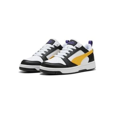 Bild av PUMA Rebound V6 LO JR, sneakers, svart gul sizzle vit, 38,5 EU, Svart, gul, 38.5 EU