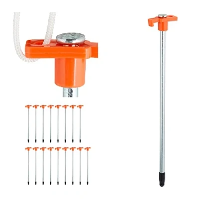 Bild av Relaxdays Bergsimming set om 18, jordankare för hårda golv, 25 cm, av stål, stabilt markankare camping, orange