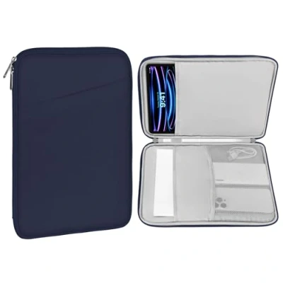 Bild av MoKo 12.9 inch Tablet Sleeve Bag, Compatible with 13 New iPad Pro M4 &amp; Air M2 2024, M2&amp;M1, Galaxy Tab S8+/S9+ 12.4&quot;, Waterproof Bag Carrying Case Pocket, Dark Blue