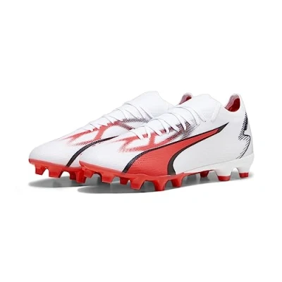 Bild av Puma Unisex Ultra Match Fg/Ag fotbollssko, Vit Black Fire Orkidé, 46 EU