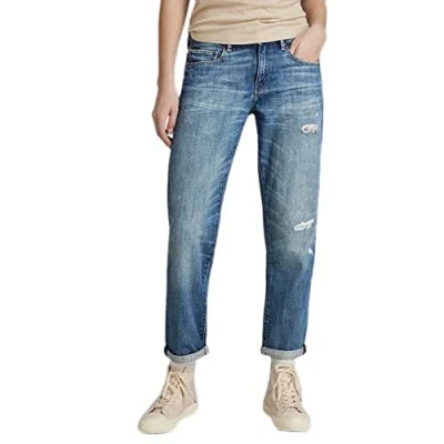 Bild av G STAR RAW Kate Boyfriend Jeans för kvinnor, Blå (Faded Ripped Waterfront D15264 d301 d894), 24W / 32L