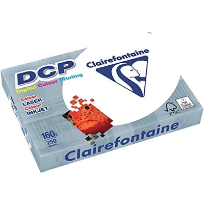 Bild av Clairefontaine Multifunktionspapper DCP, A4, 160 g/m², vitt (250 ark), du får 1 förpackning med 250 ark