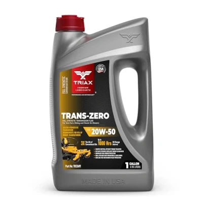 Bild av TRIAX Trans Zero 20W 50 helsyntetisk hydrostatisk transmissionsolja för noll vridgräsklippare (1 gallon)