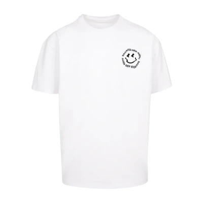 Bild av Merchcode Halloween Haunted AND Happy TEE Tshirt med print, Storlek: Medium, White