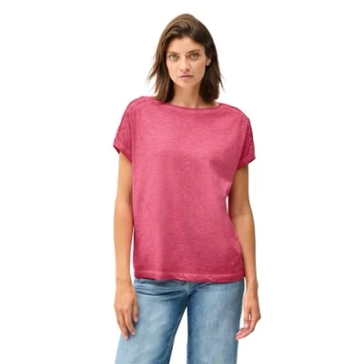 Bild av Cecil MIT Knopfdetail Tshirt med print, Storlek: Small, Rot