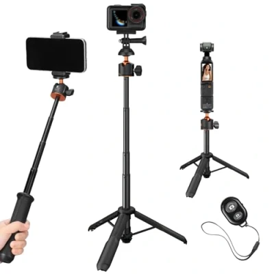 Bild av Selfie Stick bordsstativ, K&amp;F Concept MS11 mobiltelefonstativ, 60 cm selfiepinne med fjärrkontroll, stativ för smartphone, ministativ kompatibel iPhone/Samsung/DJI Osmo Action/Insta 360