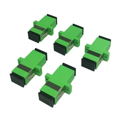 Bild av Cerrxian SC enkelläge fiberoptisk adapter hona till APC Simplex singelläge koppling nätverkskoppling monteringskontadapter (grön) 5 st