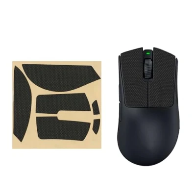 Bild av kwmobile Musgreppstejp kompatibel med Razer DeathAdder V3 Pro grepptejp halkfritt fuskläder svart