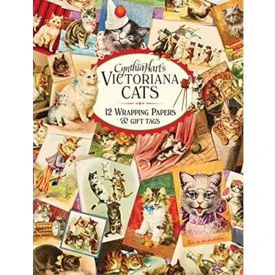 Bild av Cynthia Hart&#039;s Victoriana Cats: 12 Wrapping Papers and Gift Tags
