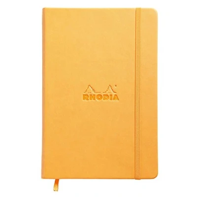 Bild av RHODIA 118768C styv notebook webnotebook orange A5 prickig 192 sidor Clairefontaine elfenbenspapper 90 g/m bokmärke, elastisk stängning fodral i fuskläder