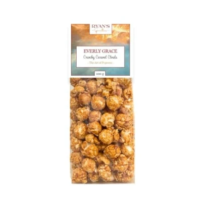Bild av Everly Grace Popcorn Crunchy Caramel Clouds, 100 g Knäckigt karamellpopcorn, handgjord i vår fabrik Augsburg, Tyskland