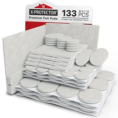 Bild av Filt möbeldynor X PROTECTOR 133 st premium filtdynor möbelfötter bästa trägolvskydd skydda ditt trä och laminatgolv!