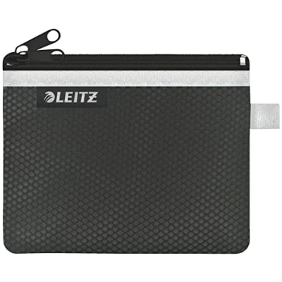 Bild av Leitz WOW Fodral med två fickor, dragkedja, nylon, tvättbar, small (14 x 10,5 cm), svart, 40110095