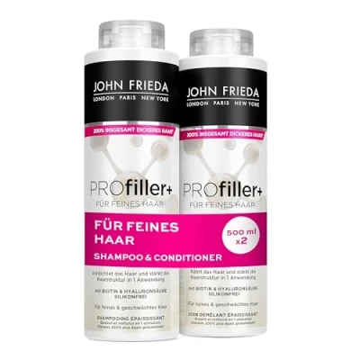 Bild av John Frieda PROfiller+ schampo/balsam fördel set innehåll: 1x schampo 500 ml &amp; balsam för fint hår