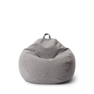 Bild av Lumaland sittsäck Comfort Line inomhus beanbag 70 x 80 50 cm med mer än 1 miljon justerbara EPS pärlor mjuk och bekväm golvkudde fåtölj för barn vuxna 120 l volym [ljusgrå)
