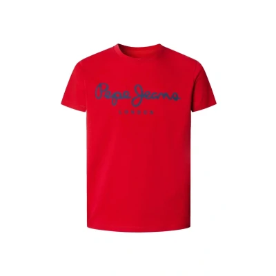 Bild av Pepe Jeans Original Stretch Tshirt med print, Storlek: Small, Rugby red