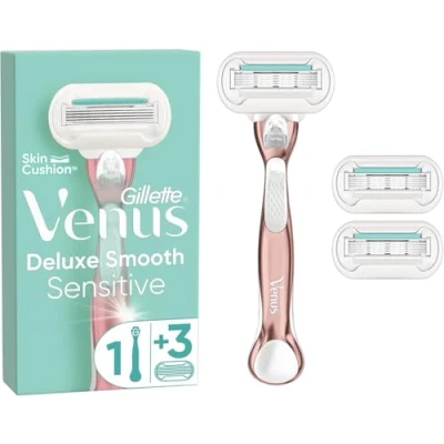 Bild av Gillette Venus Deluxe Smooth Sensitive, Rose Gold, Kropp, Låda, 3 styck