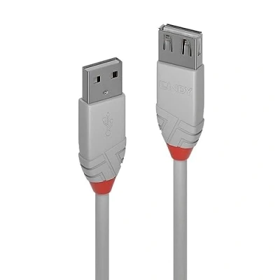 Bild av LINDY 36712 USB 2.0 typ A förlängningskabel, Anthra Line grå, 1 m