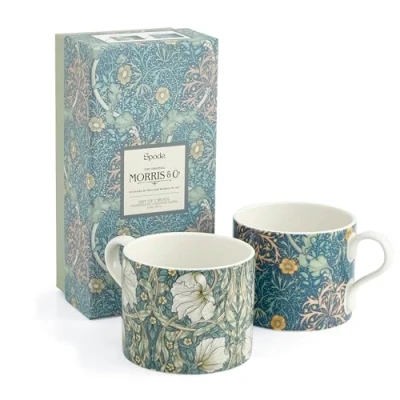 Bild av Portmeirion Hem &amp; Gåvor Spode Morris Co Pimpernel och Sjögräs Design Set med 2 Muggar Förpackad Portmeirion, Flerfärgad (MCOK8726 XG)