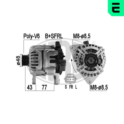 Bild av ERA 209574A Alternateur 14V 75A FORD: Focus Mk1 3/5 portes, FIESTA 4, KA 3 portes