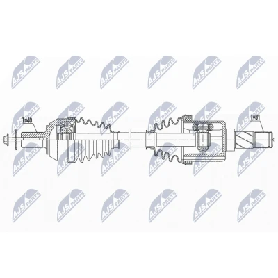 Bild av NTY NPW VV 146 Arbre de transmission Essieu avant gauche 599 Boîte vitesses manuelle à 6 VOLVO: V60 I, V70 3, S80 II