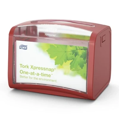 Bild av Tork 272612 Xpressnap bordsautomat för N4 automatservetter/servettautomat i rött