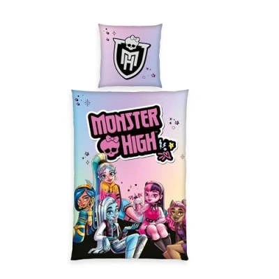Bild av Herding Sängkläder Monster High, örngott 80 x cm med dragkedja och vändbart motiv, påslakan 135 200 cm, dragkedja, 100% bomull/Renforcé