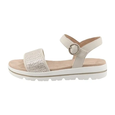 Bild av TOM Tailor Licence Flache MIT Flechtmuster Sandaler, Storlek: 40, Gold Polyester/bomull