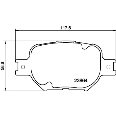 Bild av HELLA 8DB 355 010 201 Jeu de plaquettes frein non préparé pour indicateur d&#039;usure TOYOTA: Celica VII Coupe, Corolla Verso, IX Berline