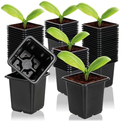 Bild av COM FOUR® 60x odlingskrukor för växter växtkrukor odling blomkruka växtodling (060 st odlingskruka 7,5x8cm)