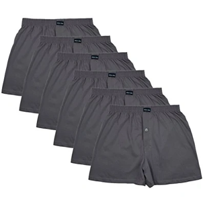 Bild av MioRalini 6 herrboxershorts i klassiska färger, 100 % bomull utan sidosöm, sömlös storlek M 4XL och extra stor, Set01 med gylf, L