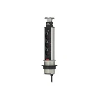 Bild av brennenstuhl Tower Power Table Extension Socket Effektband utgångskontakter: 3 2 m sladd svart, aluminium
