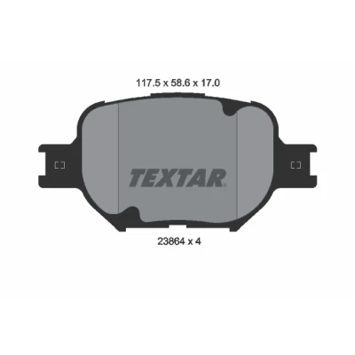 Bild av TEXTAR 2386401 Jeu de plaquettes frein non préparé pour indicateur d&#039;usure TOYOTA: Celica VII Coupe, Corolla Verso, IX Berline, LEXUS: IS 3