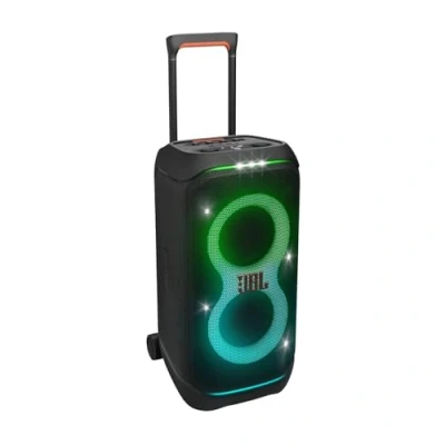 Bild av JBL Partybox Stage 320, Portable Party Speaker, Integrated Wheels and Telescopic Handle, Pro Sound, Light Show, 18 Hours of Battery Life, IPX4 Splash Resistant, in Black