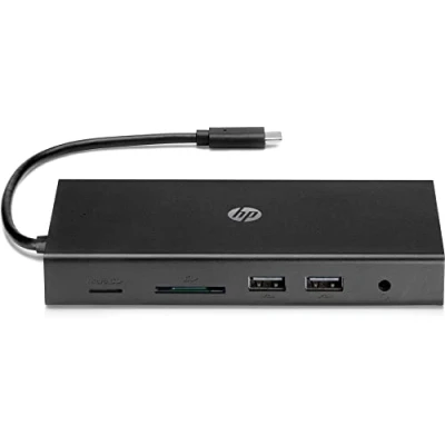 Bild av HP USB C resehub (USB hub, C, RJ 45, HDMI, VGA, microSD, SD, USB, ljud) svart