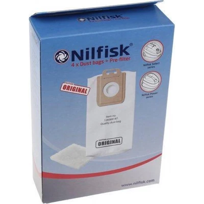 Bild av nilfisk 128389187 dammsugarpåse dammsugare 4 pack + 1 st filter till select, power