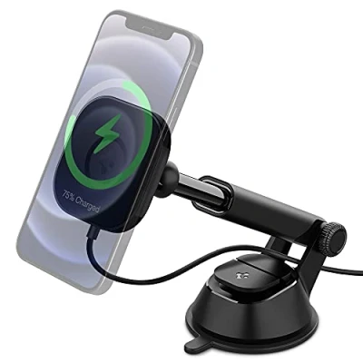 Bild av Spigen OneTap Pro Designad för Magsafe Fast Wireless Car Charger Mount (Magnetiskt Levitate &amp; Snabbladdning iPhone 12 Modeller Även Max modellen)